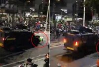 Tangkapan layar video - Barracuda Brimob Libas Ojol Saat Demo DPR, Satu Tewas, Satu Kritis (foto kolase)