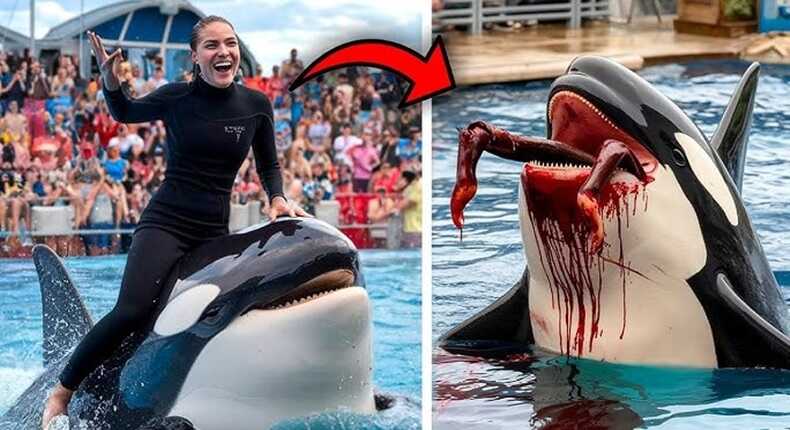 Tangkapan layar video viral Jessica Radcliffe diserang Paus Orca hoaks