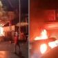 Foto Kolase – Pos Lantas dan Kantor DPRD Kota Makassar Dibakar Massa