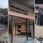 Foto kolase – Kondisi Polres Metro Jakarta Timur tampak hancur