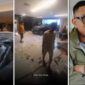 Foto kolase – Massa menjarah rumah dan merusak mobil mewah Ahmad Sahroni  di Tanjung Priok, Jakarta Utara.