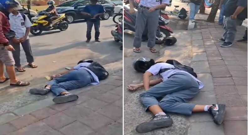 Foto kolase – Seorang pelajar SMK di Gowa terkapar usai dikeroyok