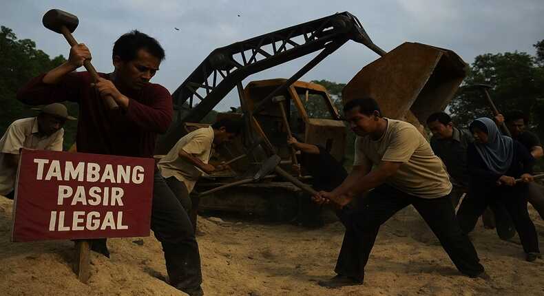 Foto ilustrasi – Aktivitas tambang ilegal di Desa Sawakong, Kabupaten Takalar, Sulawesi Selatan.