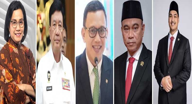 Menteri Kabinet Merah Putih Presiden Prabowo Subianto : Sri Mulyani, Budi Gunawan, Abdul Kadir Karding, Budie Arie Setiadi, dan Dito Ariotedjo (Foto kolase)