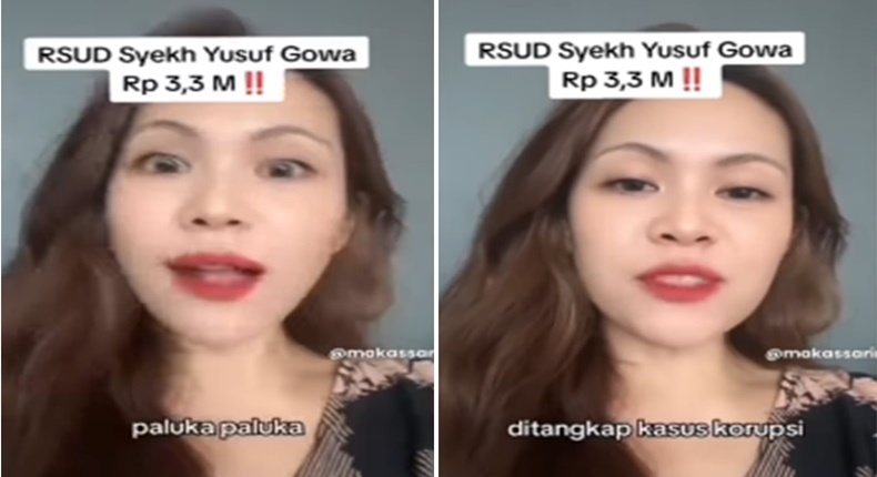 Tangkapan layar video - Wanita Ini Teriak “Palukka” Usai Direktur RSUD Syekh Yusuf Jadi Tersangka (foto kolase)