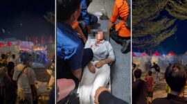 Foto kolase  - Penonton terluka akibat kericuhan di konser Watch On Fest 2025 di Parkiran Mal Pipo Makassar, Kamis (25/9/2025) malam.