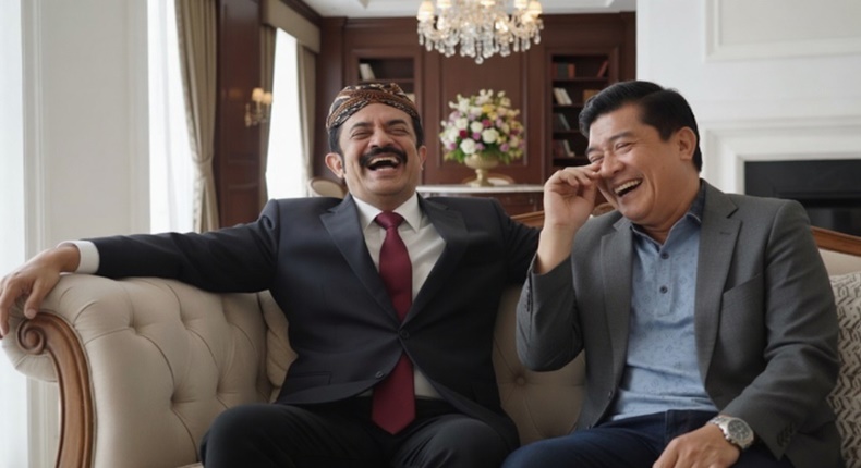 Foto ilustrasi – Riza Chalid (Kiri) dan Silfester Matutina (Kanan) tertawa bersama.