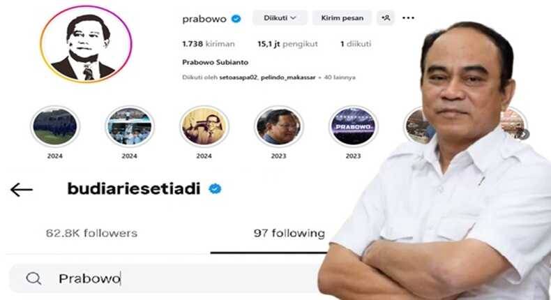 Foto kolase – IG Prabowo Subianto dan Mantan Menteri Koperasi, Budi Arie Setiadi.