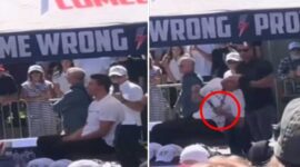 Tangkapan layar video – Detik-detik Aktivis Pro-Trump Charlie Kirk Tewas Ditembak di Depan Ribuan Peserta Forum Mahasiswa (Foto kolase).