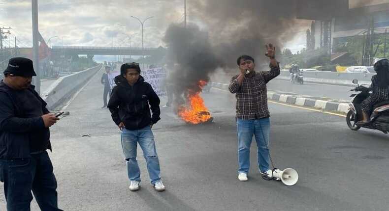 Aksi demonstrasi GMPH Sulsel