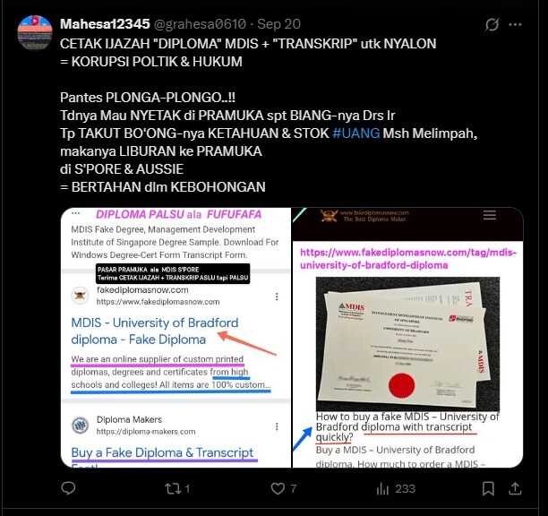 Tangkapan layar – Komentar netizen