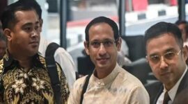 Nadiem Makarim didampingi pengacaranya (Ist)