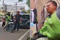 Tangkapan layar video – Detik-detik oknum TNI sikut ojol di Pontianak Timur hingga hidung patah dan mata bengkak.