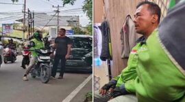 Tangkapan layar video – Detik-detik oknum TNI sikut ojol di Pontianak Timur hingga hidung patah dan mata bengkak.