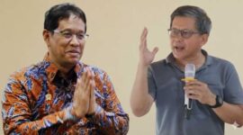 Foto kolase : Pengamat politik Rocky Gerung dan Menteri Keuangan (Menkeu) Purbaya Yudhi Sadewa