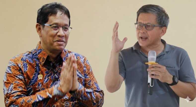 Foto kolase : Pengamat politik Rocky Gerung dan Menteri Keuangan (Menkeu) Purbaya Yudhi Sadewa