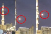 Tangkapan layar video – Detik-detik Rudal ‘Israel’ Nyasar ke Langit Madinah (Foto kolase)