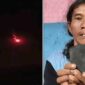 Foto kolase - Cahaya bola api melintas di langit Cirebon (kiri) dan Warga Tegal, Wasroni, memegang batu hitam yang diduga meteor (kanan).