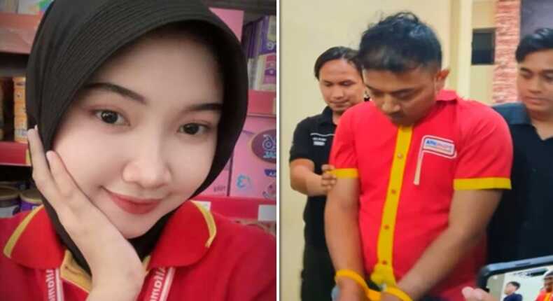 Foto Kolase – Korban, Dina Oktaviani, Kasir Alfamart dan Pelaku, Heryanto, Kepala Toko Alfamart