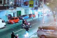 Tangkapan layar video – Aksi geng motor menebar teror di Lorong 9, Kelurahan Banta-bantaeng, Kota Makassar.