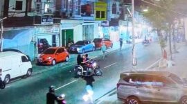 Tangkapan layar video – Aksi geng motor menebar teror di Lorong 9, Kelurahan Banta-bantaeng, Kota Makassar.