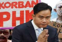 Foto kolase – Gibran dan Korban PHK