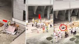 Tangkapan layar video viral – Detik-detik mandor kasar asal China memukul pekerja sebelum akhirnya dikeroyok hingga tewas.
