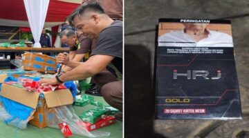 Foto Kolase – Pemusnahan rokok Smith dan HRJ Gold lolos