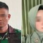 Foto kolase – Istri anggota Persit berinisial HP dengan junior suaminya, Pratu RH diduga selingkuh.