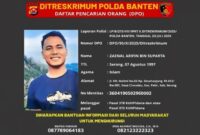Oknum polisi Polda Banten, Zaenal Arifin bin Suparta, berstatus Daftar Pencarian Orang (DPO).