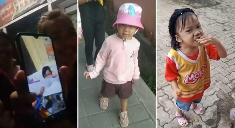 Tangkapan layar video saat orang tua melakukan video call dengan Bilqis setelah dinyatakan ditemukan di Jambi. (Foto kolase)