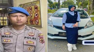 Foto kolase – Oknum Polisi dan Dosen EY