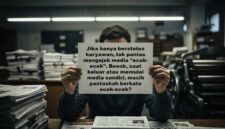 Foto ilustrasi mantan karyawan media yang dulu sering mengejek media “ecek-ecek”, ternyata bukan pemilik, dan baru sadar setelah keluar atau di-PHK dari perusahaannya, hingga akhirnya membuat media online sendiri.
