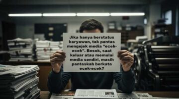 Foto ilustrasi mantan karyawan media yang dulu sering mengejek media “ecek-ecek”, ternyata bukan pemilik, dan baru sadar setelah keluar atau di-PHK dari perusahaannya, hingga akhirnya membuat media online sendiri.
