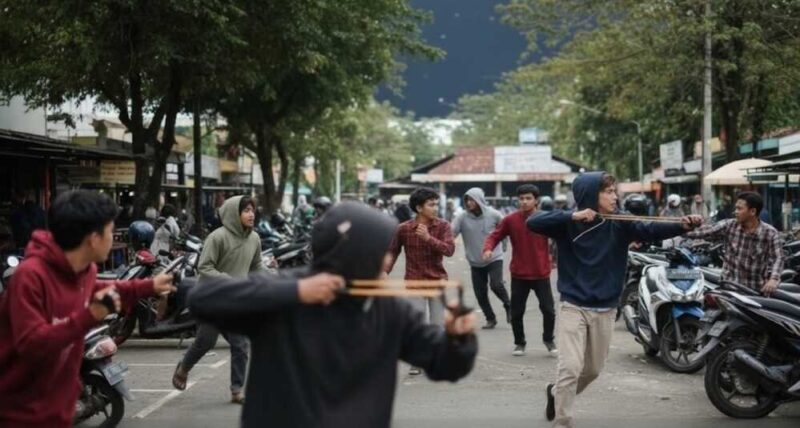 Foto ilustrasi – Geng Motor di Makassar serang pengunjung bazar di lokasi Jalan Singa