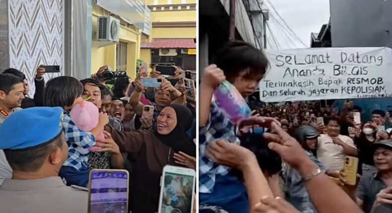 Foto kolase - Tangis haru pecah di Polrestabes Makassar saat Bilqis, bocah cantik berusia 4 tahun yang sempat hilang selama sepekan, akhirnya kembali ke pelukan ayahnya.