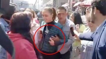 Presiden Meksiko, Claudia Sheinbaum dilecehkan pria mabuk, dada diremas hingga dicium di depan umum (Foto X Media Sosial).