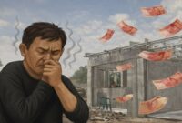 Foto ilustrasi - Seorang pria menutup hidung karena “bau busuk” simbolik dari praktik kongkalikong dan korupsi tender.