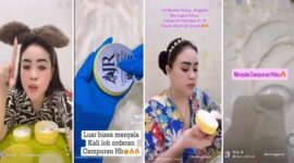 Tangkapan layar video media sosial yang memperlihatkan Owner AJR Beauty, Mira, diduga sedang mempromosikan sekaligus meracik produk handbody AJR Beauty. 