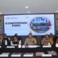 Kapolrestabes Medan Kombes Pol Dr. Jean Calvijn Simanjuntak memimpin konferensi pers pengungkapan kasus pembunuhan yang melibatkan anak berhadapan dengan hukum (ABH) di Aula Patriatama Polrestabes Medan. (Ist)