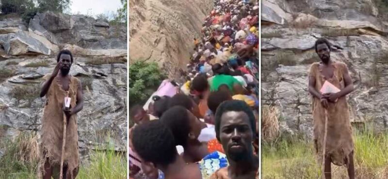 Tangkapan layar video nabi gadungan asal Ghana, Ebo Noah, saat memproklamirkan kiamat pada 25 Desember 2025 dan mengajak para pengikutnya untuk bersiap serta menuju bahtera yang diklaim sebagai sarana keselamatan. (Foto kolase).