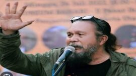 Bung Octa, Ketua Taman Inspirasi Sastra Indonesia (TISI) yang juga dikenal sebagai salah seorang penyair nasional. (Foto : Lasman Simanjuntak)