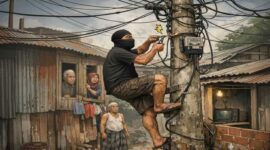Oknum Pegawai PLN Takalar diduga melakukan pencurian listrik dari Pos Ronda di Takalar, sambungan ilegal terlihat di rumah warga AS (Ilustrasi)