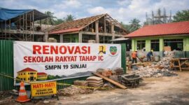 Ilustrasi proyek renovasi Sekolah Rakyat Tahap IC di SMPN 19 Sinjai yang diduga tidak sesuai spesifikasi