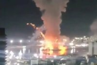 Tangkapan layar video menunjukkan Amerika Serikat mengempur Caracas, ibu kota Venezuela. (X/Daily Star)