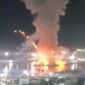 Tangkapan layar video menunjukkan Amerika Serikat mengempur Caracas, ibu kota Venezuela. (X/Daily Star)