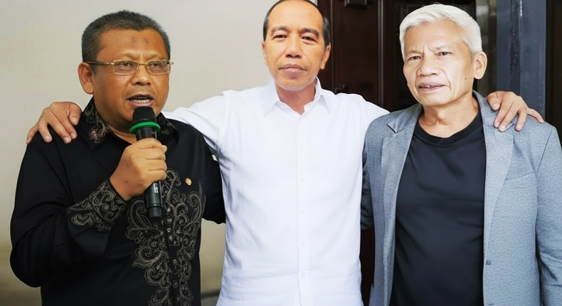 Ilustrasi – Jokowi merangkul Eggi Sudjana dan Damai Hari Lubis