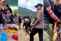 Detik-detik penangkapan wartawan advokasi Royman M. Hamid oleh aparat Polres Morowali di Desa Torete, Kecamatan Bungku Pesisir. (Foto kolase)