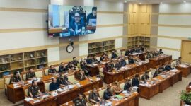 Anggota Komisi III DPR RI Nasir Djamil menyampaikan desakan pengusutan pelaku banjir dalam rapat kerja bersama Plt Jaksa Agung dan jajaran Kejaksaan se-Indonesia.