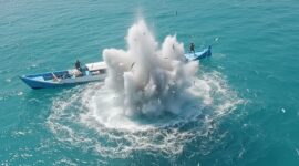 Ilustrasi Bom Ikan di perairan Tanakeke, Kabupaten Takalar